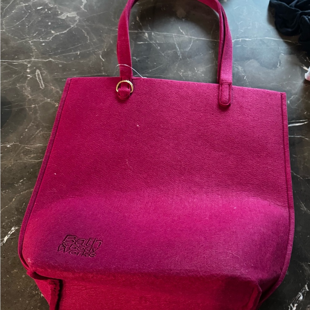 Bath & Body Works Tote Bag Felt Fuchsia NWT